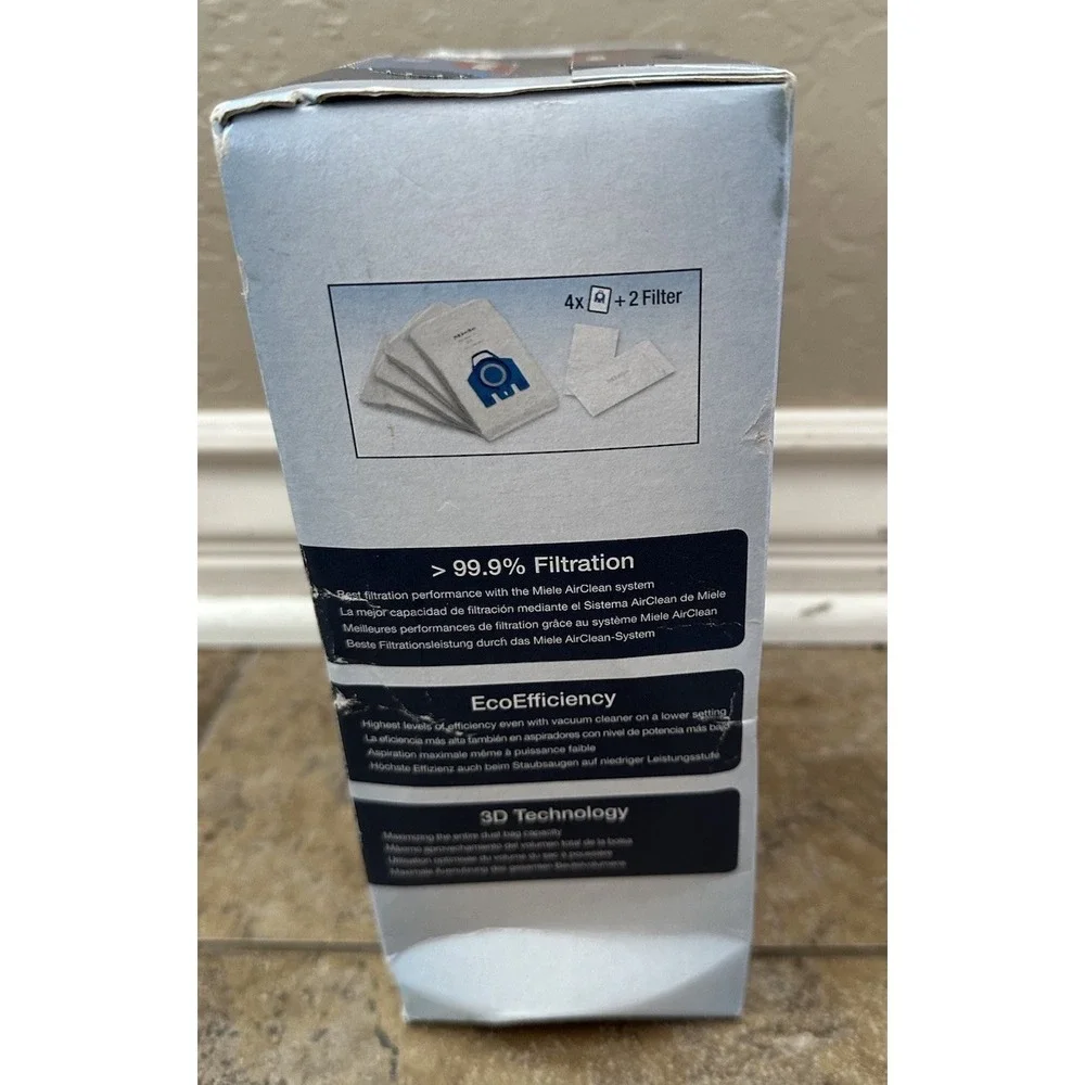 10123210 AirClean 3D Efficiency Dust Bag Type GN 4 Bags & 2 Filters White